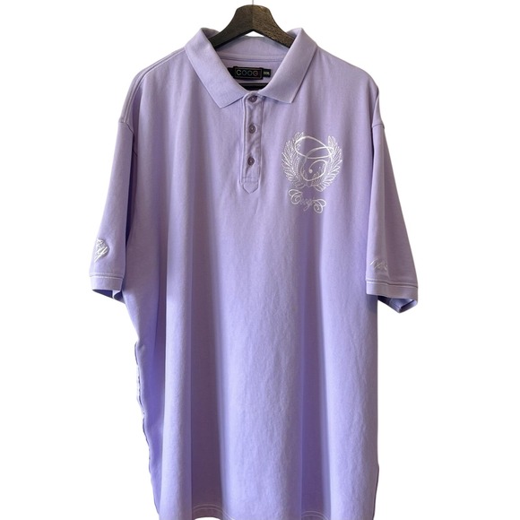 COOGI Men's Polo Shirt Size XXXL Purple Lavendar Embroidered‎ Logos Short Sleeve - Picture 1 of 12